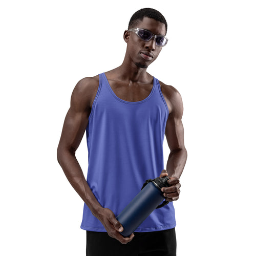All over blue men tank top